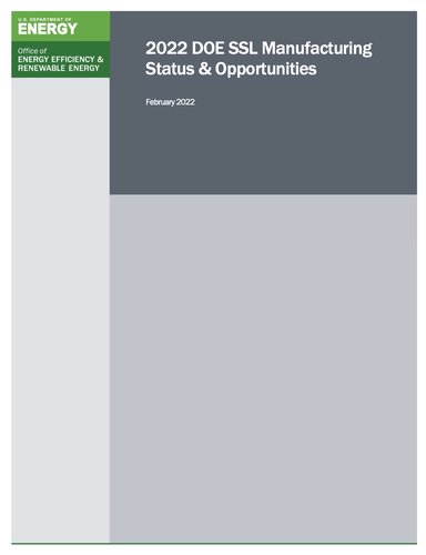 2022 DOE SSL Manufacturing Status & Opportunities — DOE report cover