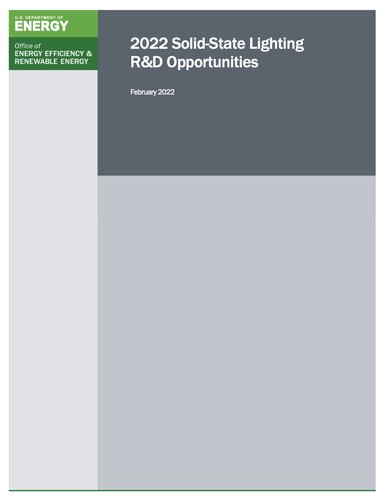 2022 Solid-State Lighting R&D Opportunities — DOE report cover