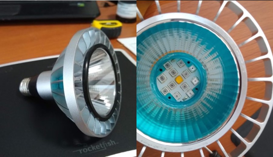 White + IR PAR lamp SSLS developed for aircraft HUD landing systems